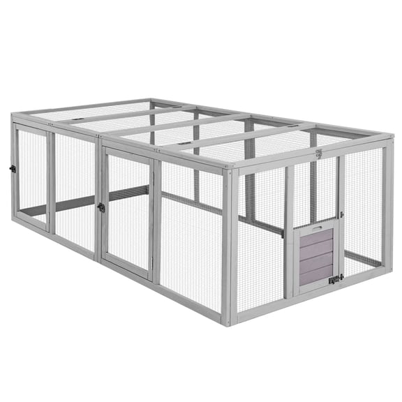 AIVITUVIN Wooden Chicken Run Large Chicken Coop Extension Chicken Pen Pet Playpen 20.73 ft²