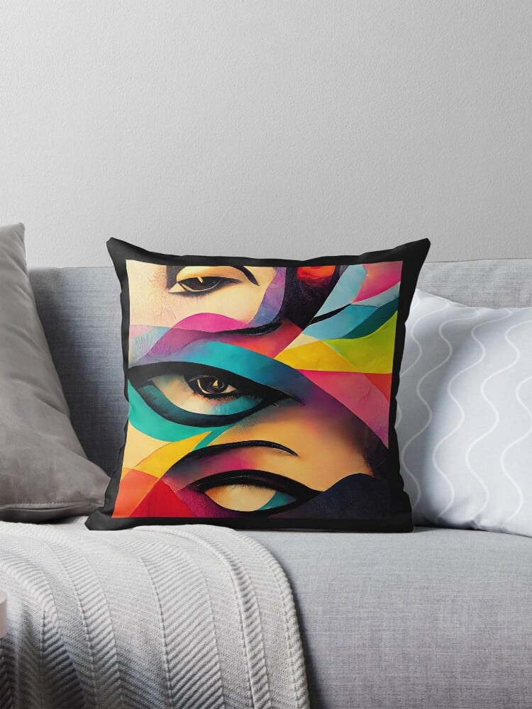 AIVO Eye to Eye' Abstract Art Throw Pillow Covers Cases Cushion Cover ...