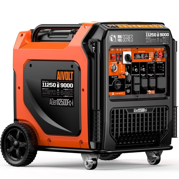 AIVOLT 11250 Watt Dual Fuel Remote Electric Start Inverter Generator, Super Quiet, ATS Ready
