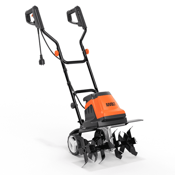 AIVOLT 19 Inch 15 Amp Corded Electric Garden Tiller and Cultivator,Rototiller with Adjustable Wheels,for Lawn Yard Gardening Soil Cultivation