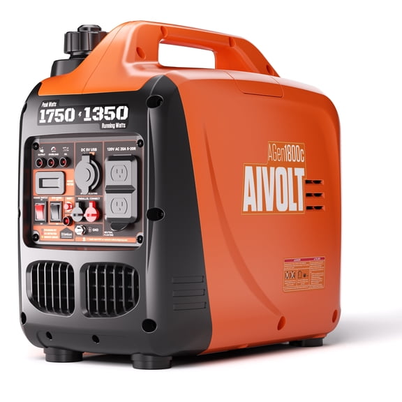 AIVOLT Portable Inverter Generator 1750W, Super Quiet 52dB Gas Generator for Camping & Home Backup, 26lbs Lightweight, CO Shutdown Sensor, ECO Mode, Clean Electricity, EPA Compliant