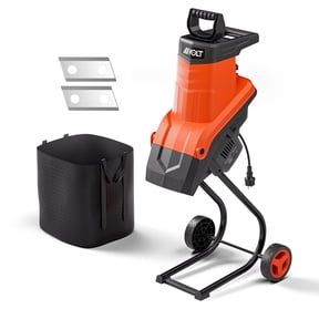 AIVOLT Electric Wood Chipper Shredder Mulcher 15-Amp, 1.8-Inch Cut, 50L Collection Bag, Portable with Wheels for Yard Waste
