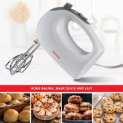 AIWA 5-Speed Electric Hand Mixer, 150W Handheld Kitchen Mixer with Stainless Steel Dishwasher-Safe Beaters, White