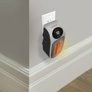AIWA Outlet Plug-in Electric Space Heater, LCD Digital Screen, Up to 24 hour Timer - Silver