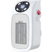 Aiwa Outlet Plug-in Electric Space Heater, Mini Heater with Adjustable Temperature Control, White