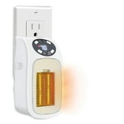 AIWA Outlet Plug-in Electric Space Heater, LCD Digital Screen, Up to 24 hour Timer - White