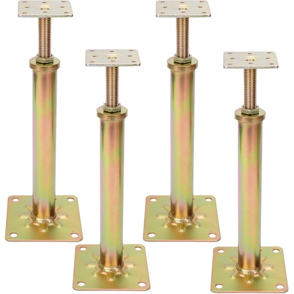 AIWFL 4 PCS House Jacks for Leveling, Adjustable Basement Floor Jack Post, 11.6" to 16.1" Height Range, 8800 lbs Min and Max Height Capacity, Telescoping Jack for Temporary Support, Gold