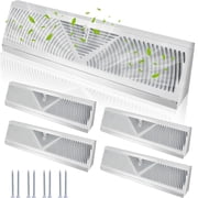 AIWFL 4 Pcs Corner Baseboard Register 18 Inch Duct Opening Size Vent Covers, Adjustable Lever for Air Flow Control