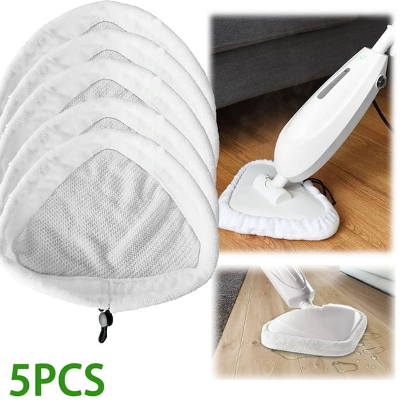 AIWFL 5 Pcs Triangle Steam Mop Replacement Pads, Reusable Triangular Mop Pads, White
