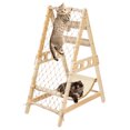thumbnail image 1 of AIWFL Cat Hammock, Cat Furniture Cat Tower with Straching Post Climbing Web and Danging Sisal Ball, Solid Wood Indoor Cat Tree, 1 of 5
