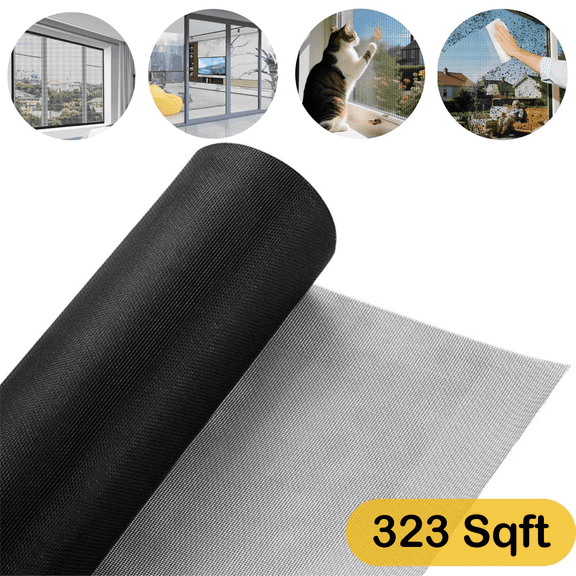 AIWFL 304 Stainless Steel Window Screen Mesh, 40 in x 100 ft Window Screen Replacement Roll Woven Wire Mesh for Window, Door, Porch, Patio (Black)