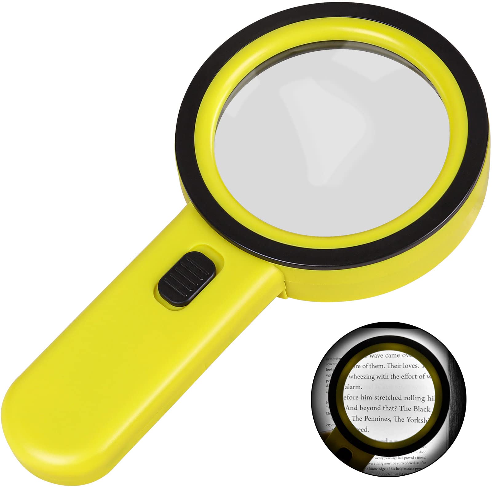 AIXPI Magnifying Glass with Light, 30X Handheld Large Magnifying Glass