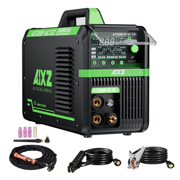 AIXZ GLOBAL 200A AC/DC TIG Welder, 110V/220V Dual Voltage Aluminum Welding Machine with MMA, AC TIG, DC TIG, Pulse TIG Modes