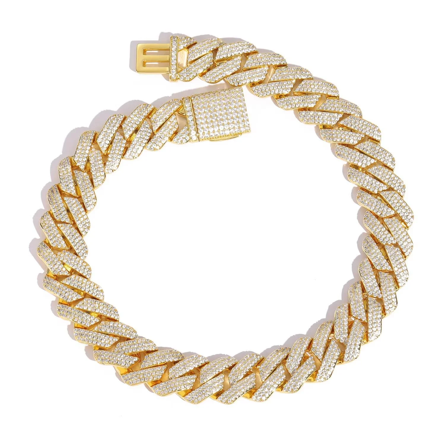 AIXZETHY 20MM Cuban Link Chain for Men Iced Out Miami Cuban Necklace Real Gold Plated 5A+ Zicron Iced Out Chain Gold/Silver Bling Diamond Luxury Hip Hop Jewelry Gifts for Women Men