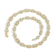 AIXZETHY Hip Hop Iced Out Cubic Zirconia Tennis Chain Necklace for Men Women 16-24 Inches Geometric Zircon Jewelry