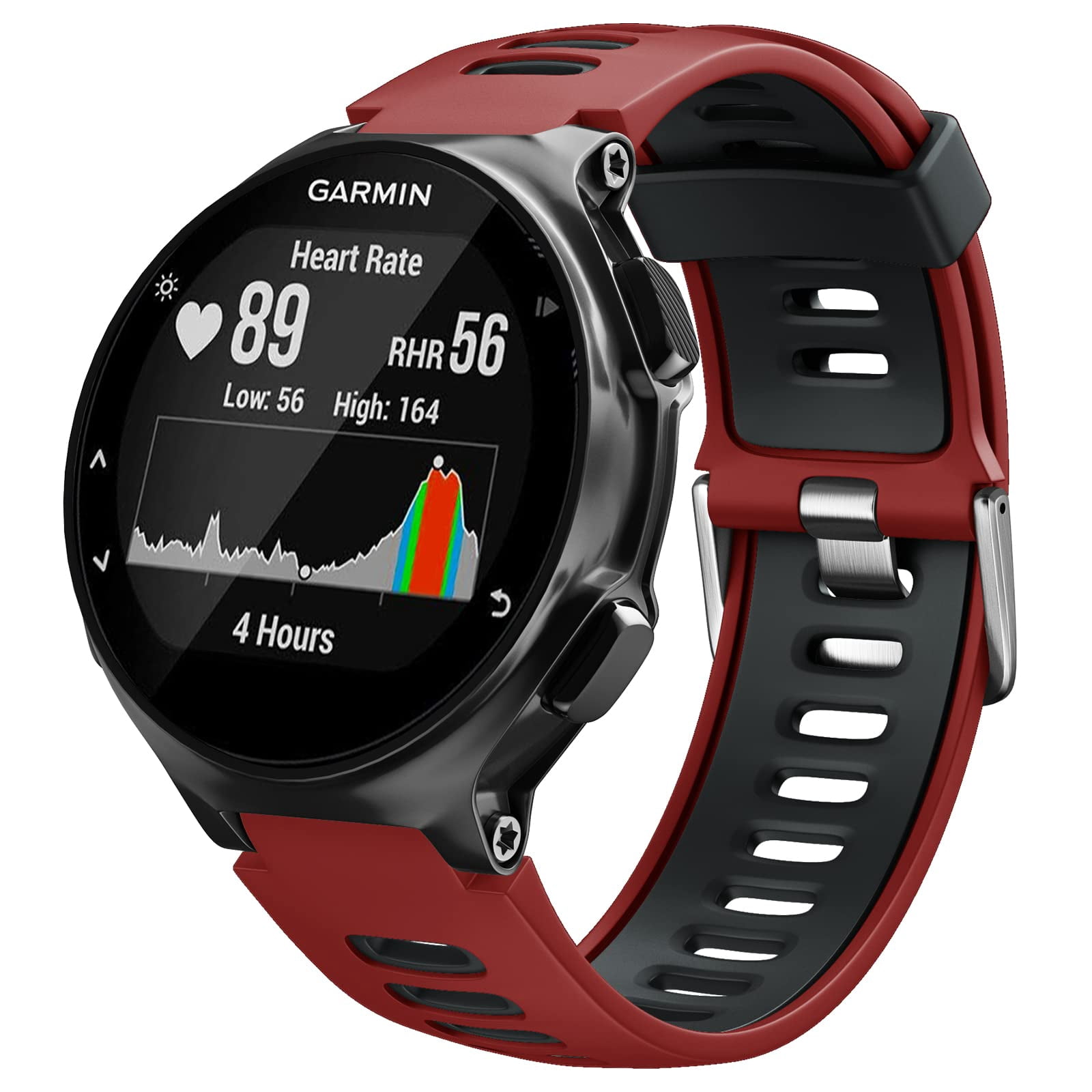vhbw cinturino di ricambio compatibile con Garmin Approach S20, S5, S6 smartwatch - acciaio inox chiusura magnetica nero