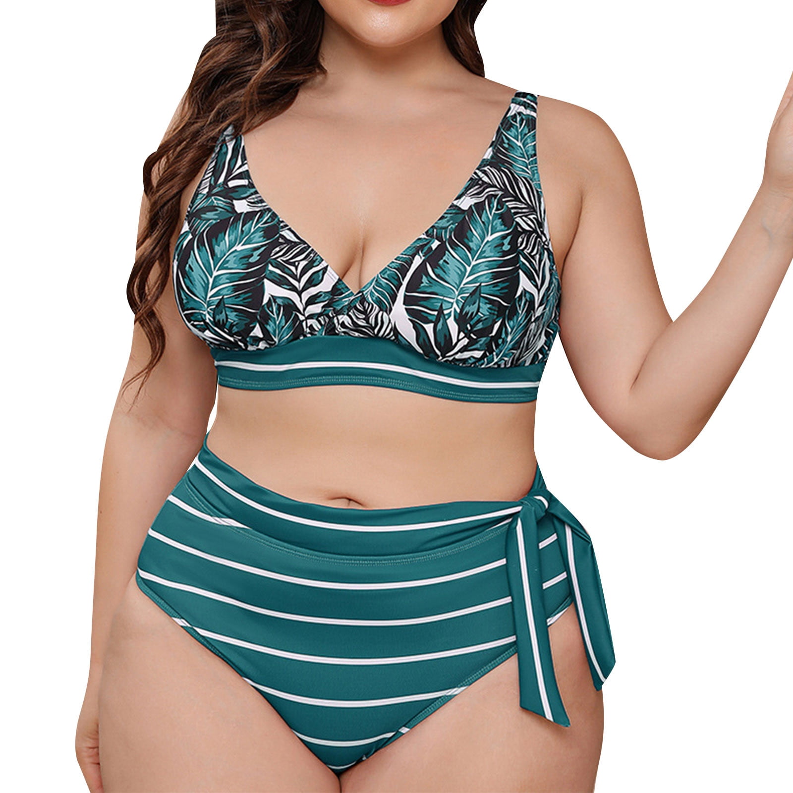 Reduce Swimsuit MIARHB Women's Plus Size One-Piece Solid Color Swimsuit  with Chest Pad and No Steel Support As shown 2023