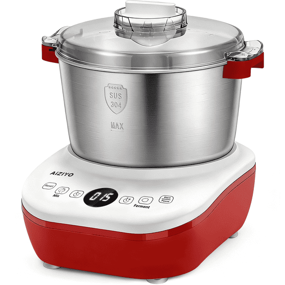 AIZIYO DoughChief, 5.3QT Dough Mixer, Dough Maker with Ferment Function, Touch Panel Control, 304 Stainless Steel Bowl, Removeable lid, Dough Proofing Box for Pizza, Bread, Pasta & Mochi