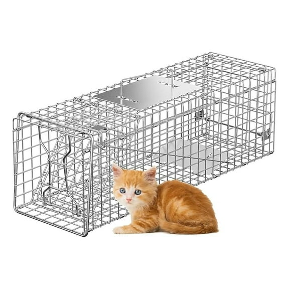 AIZYT 24"x 8" x 7.5"Live Animal Cage Trap Catch Release Humane Live Animal Trap Cage for Rabbit, Groundhog, Squirrel, Raccoon, Mole, Gopher, Chicken