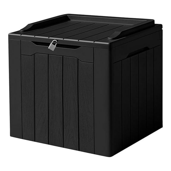 AIZYT 31 Gallon Waterproof Outdoor Storage Box Resin Deck Box Lockable and UV Resistant for Patio Furniture,Garden Tools (Black)