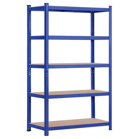 AIZYT 5-Tier Utility Shelves, Metal Storage Shelves Unit Adjustable Garage Storage Shelves Racks Heavy Duty Shed Shelving- Blue, 35.5 x 16 x 71 Inch