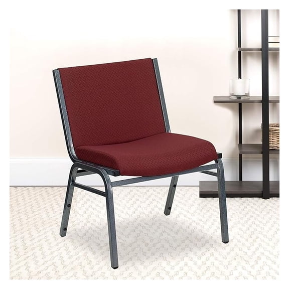 AIZYT Big & Tall 1000 lb Rated Burgundy Fabric Stack Chair Extra Wide Heavy Duty Stacking Chair for Large Spaces