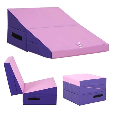 AIZYT Gymnastics Tumbling Mats Incline Tumbling Mat Folding Gymnastic Tumbling Mat 48"x24"/34"x24" lnch Indoor/Outdoor Exercise Mat Home Gym Yoga Mat with Handle