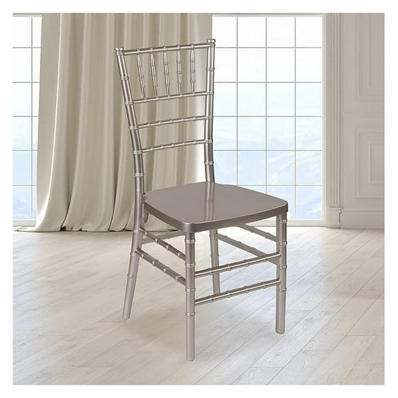 AIZYT Pewter Resin Stacking Chiavari Chair Lightweight Stackable Chair for Wedding Banquet Event Reception
