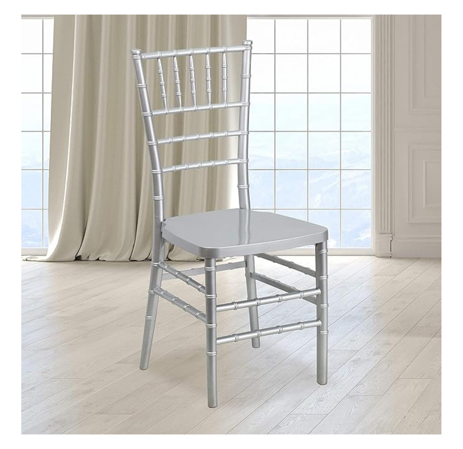 AIZYT Silver Resin Stacking Chiavari Chair Lightweight Stacking Chair ...
