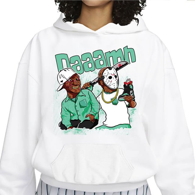 AJ 1 High OG Green Glow Hoodie Match Daaamn Friday The 13th Up to size ...