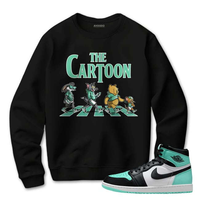 AJ 1 High OG Green Glow Sweatshirt Match The Cartoon Up to size 4XL