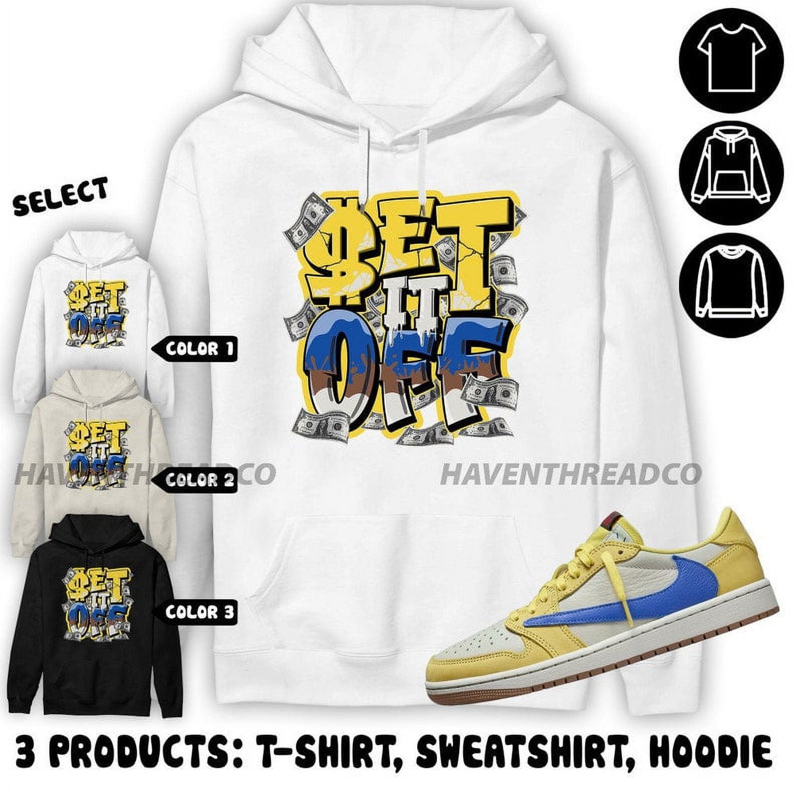AJ 1 Low OG Canary TVSC Hoodie Money Set It Off, In Sand To Match