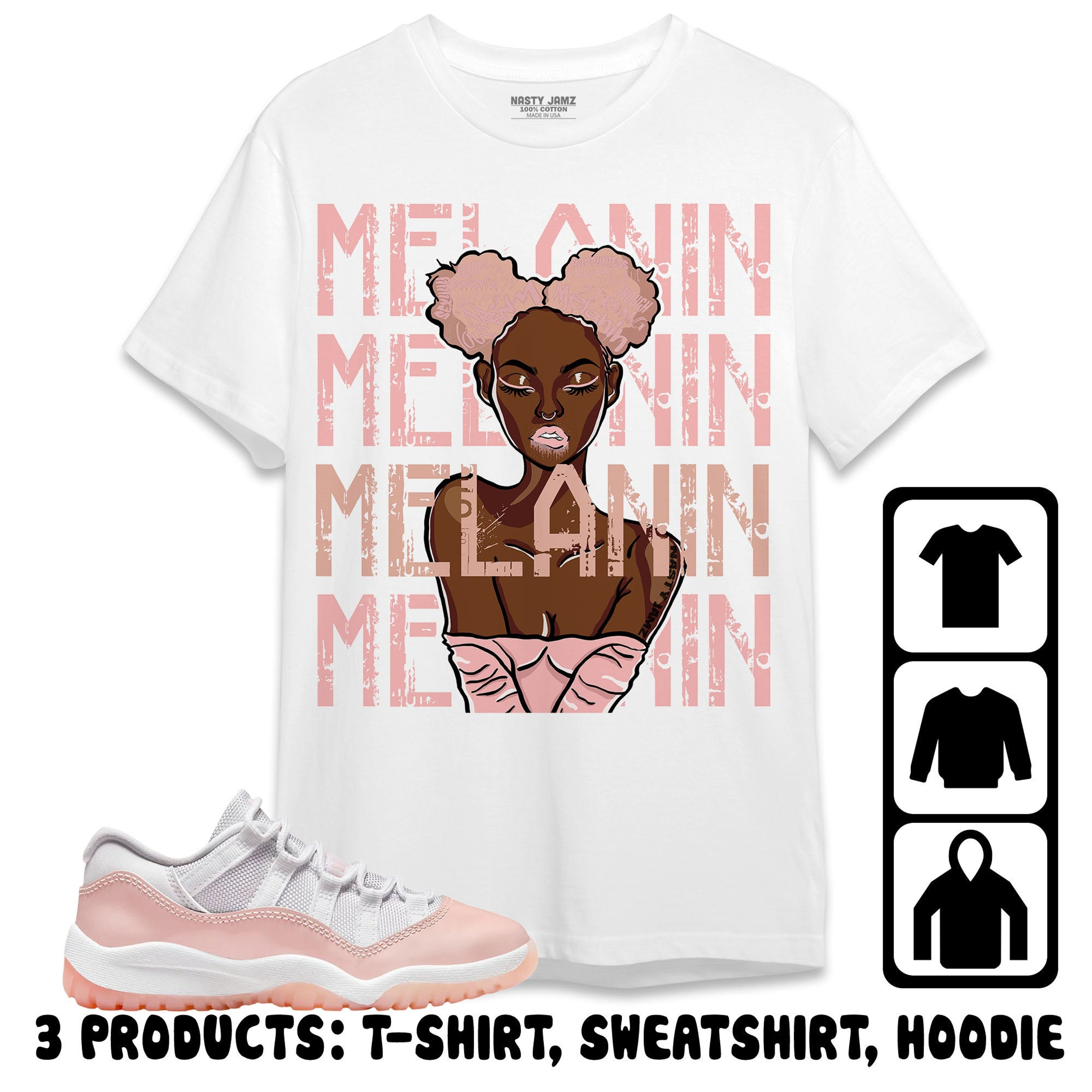 AJ 11 Low Legend Pink Unisex TShirt, Sweatshirt, Hoodie, Melanin Girl