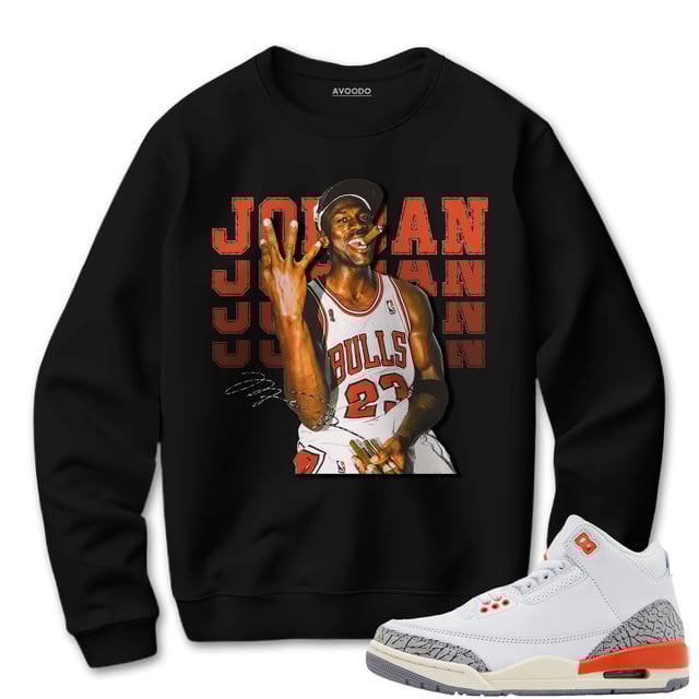 AJ 3 Peach Sweatshirt Match 23 Legend Up to size 4XL