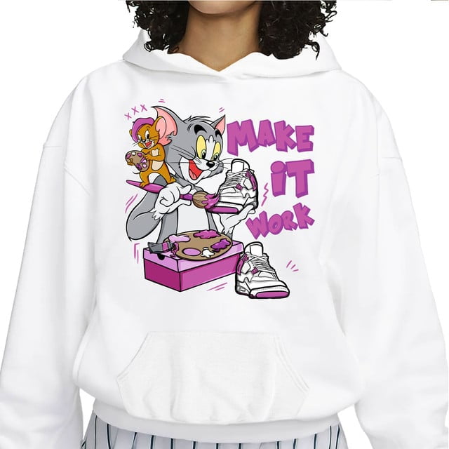 AJ 4 GS Hyper Violet Hoodie Match Make It Work Cat And Mouse Up to size