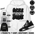 AJ 4 White Thunder Hoodie Hustle Like Broke, In Ash Grey To Match