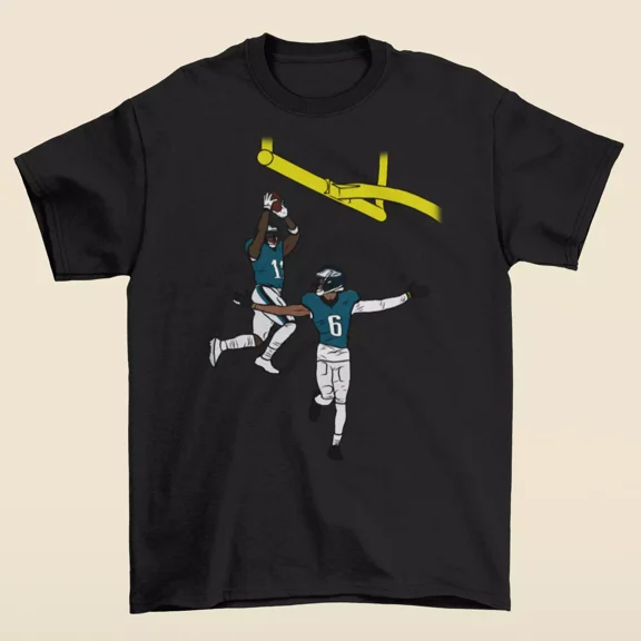 AJ Brown and DeVonta Smith Lob Celebration Football T-Shirt