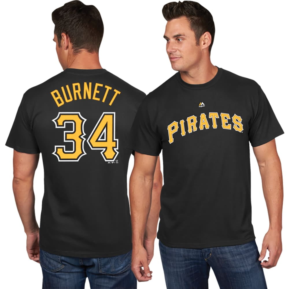 AJ Burnett Pittsburgh Pirates Majestic Player Name & Number T-Shirt - Black