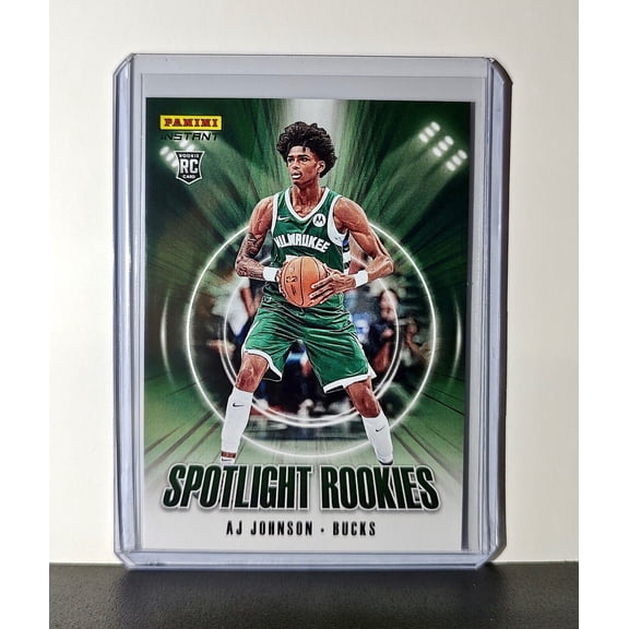 AJ Johnson Rookie 2024-25 Panini Spotlight Rookies NBA #22 Card Bucks 1 of 170