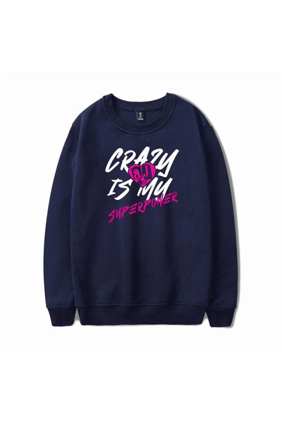 AJ Lee Carzy Is My Superpower Merch Crewneck Sweatshirts Cosplay Women Men Fashion Long Sleeve Stylish Y2K Design Top