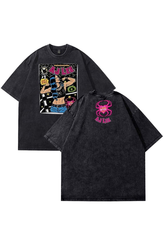 AJ Lee Comic Merch T-Shirt Cotton Wash Tee Women Men Short Sleeve Casual Crewneck Tee