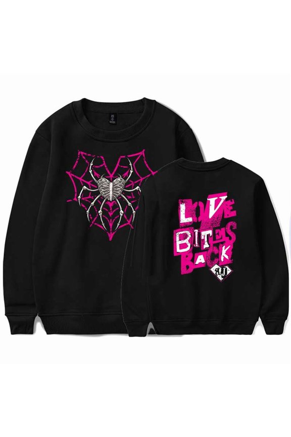 AJ Lee Love Bites Back Merch Crewneck Sweatshirts Cosplay Women Men Fashion Y2K Long Sleeve Stylish Design Top