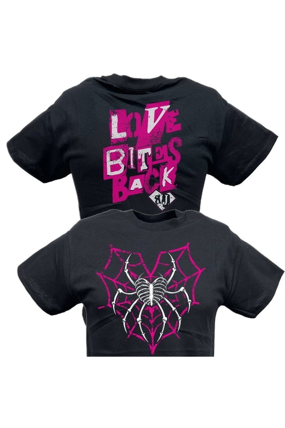 AJ Lee Love Bites Back Spider Web T-shirt L