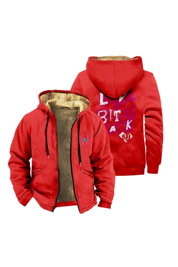 AJ Lee Love Bites Back Zipper Jacket Men Women Long Sleeve Thickened Winter Parka Streetwear Coat