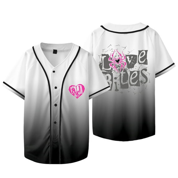 AJ Lee Love Bites Baseball Jacket Tee Cosplay Women Men HipHop V-neck Short Sleeve T-shirts
