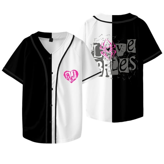 AJ Lee Love Bites Baseball Jacket Tee Cosplay Women Men HipHop V-neck Short Sleeve T-shirts