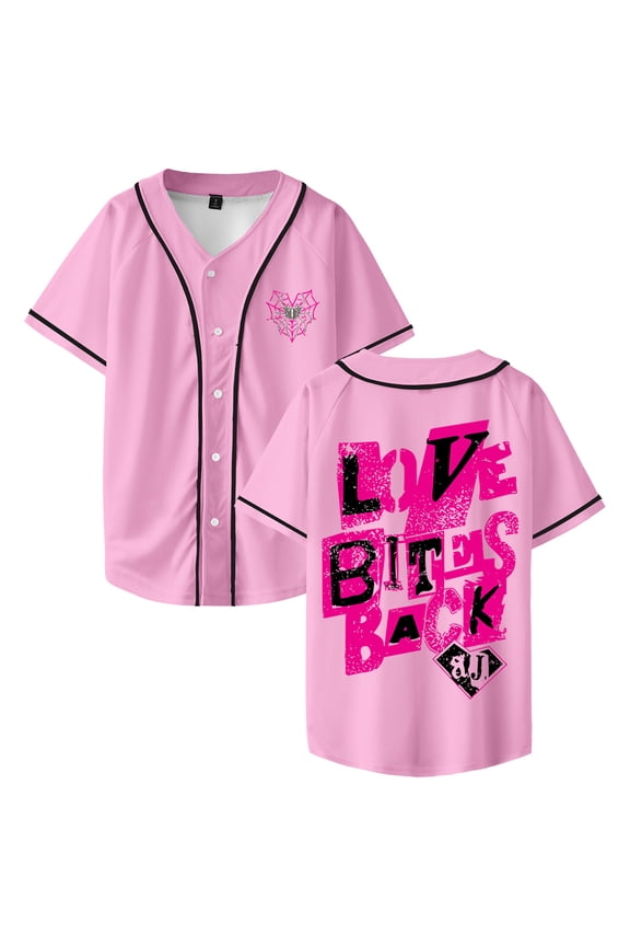 AJ Lee Love Bites Baseball Jersey Short Sleeve Button-up Shirts Men Women Streetwear Tops
