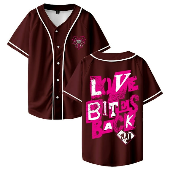 AJ Lee Love Bites Baseball Jersey Short Sleeve Button-up Shirts Men Women Streetwear Tops