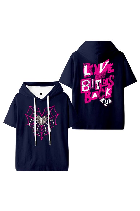 AJ Lee Love Bites Hooded T-Shirts Women Men Short Sleeve Tee Casual Fashion Clothes