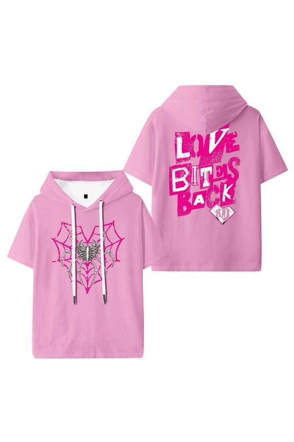 AJ Lee Love Bites Hooded T-Shirts Women Men Short Sleeve Tee Casual Fashion Clothes